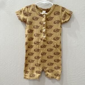 Kate Quinn Brown Sleeping Foxes Henley Romper